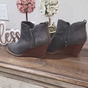 Dark Gray Wedge Bootie